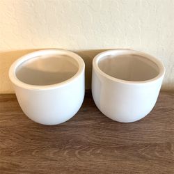 Set of 2 Modern Wall Planters – Ceramic White