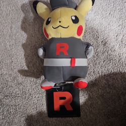 Pokemon Center Original Team Rocket Pikachu Plush Rare / With Hang Tag”