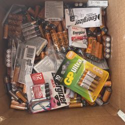 Box Full Of Batteries AAA/AA New