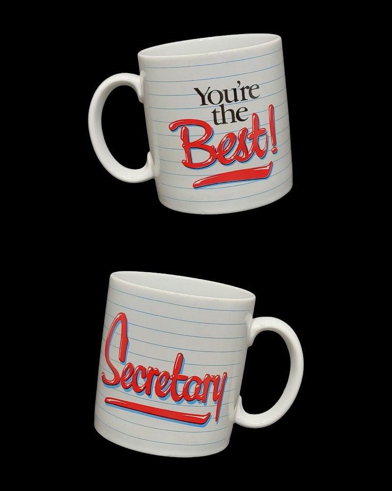 Vintage You're the Best Secretary Mug Notepad Pattern Unique Cup Novelty Gift