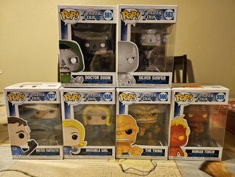 Funko Pop Marvel Fantastic Four Mister Fantastic Invisible Woman The Thing Human Torch Silver Surfer Doctor Doom Excellent Condition Box