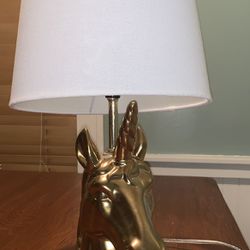 Unicorn Table Desk Lamp Kids Gold With Shade Girls