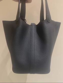 Black Leather Tote Bag Shopper Bag
