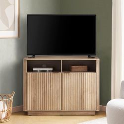 Brooklyn Corner Storage Cabinet, Mid Century Modern Buffet, Entertainment Center, Storage Cabinet with Doors and Shelves, Media Cabinet for 55 inch TV