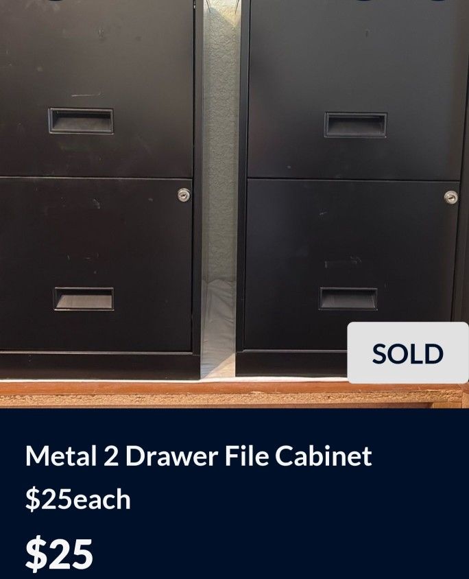 two door file cabinet black