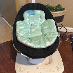 White Mamaroo Multi-Motion Baby Swing, Philips Avent Natural Baby Bottles, & Ingenuity Sun Valley Canopy Portable Swing 