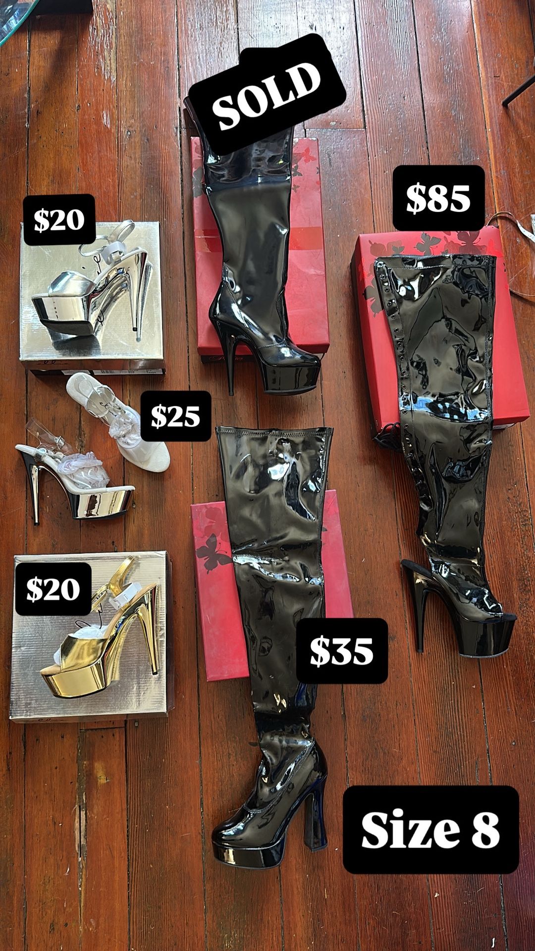 Size 8 Pleaser Shoes: Stripper Pole Dance Heels