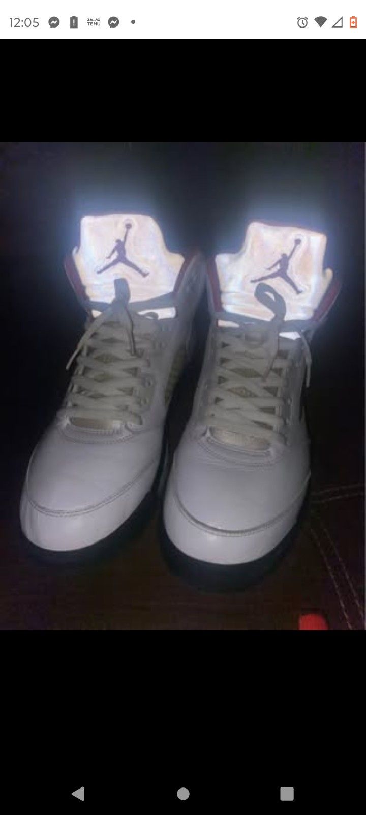 Jordans 5s White And Red Fires