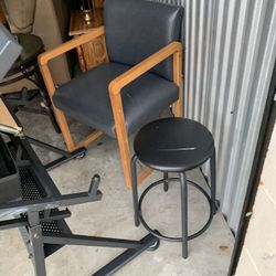 Chair And Stool $15 For All 🎁🎈🎁 Desk Chair, Office Chair, Little Stool, Furniture, House And Business Furniture And Decoration, Office Future, Wood