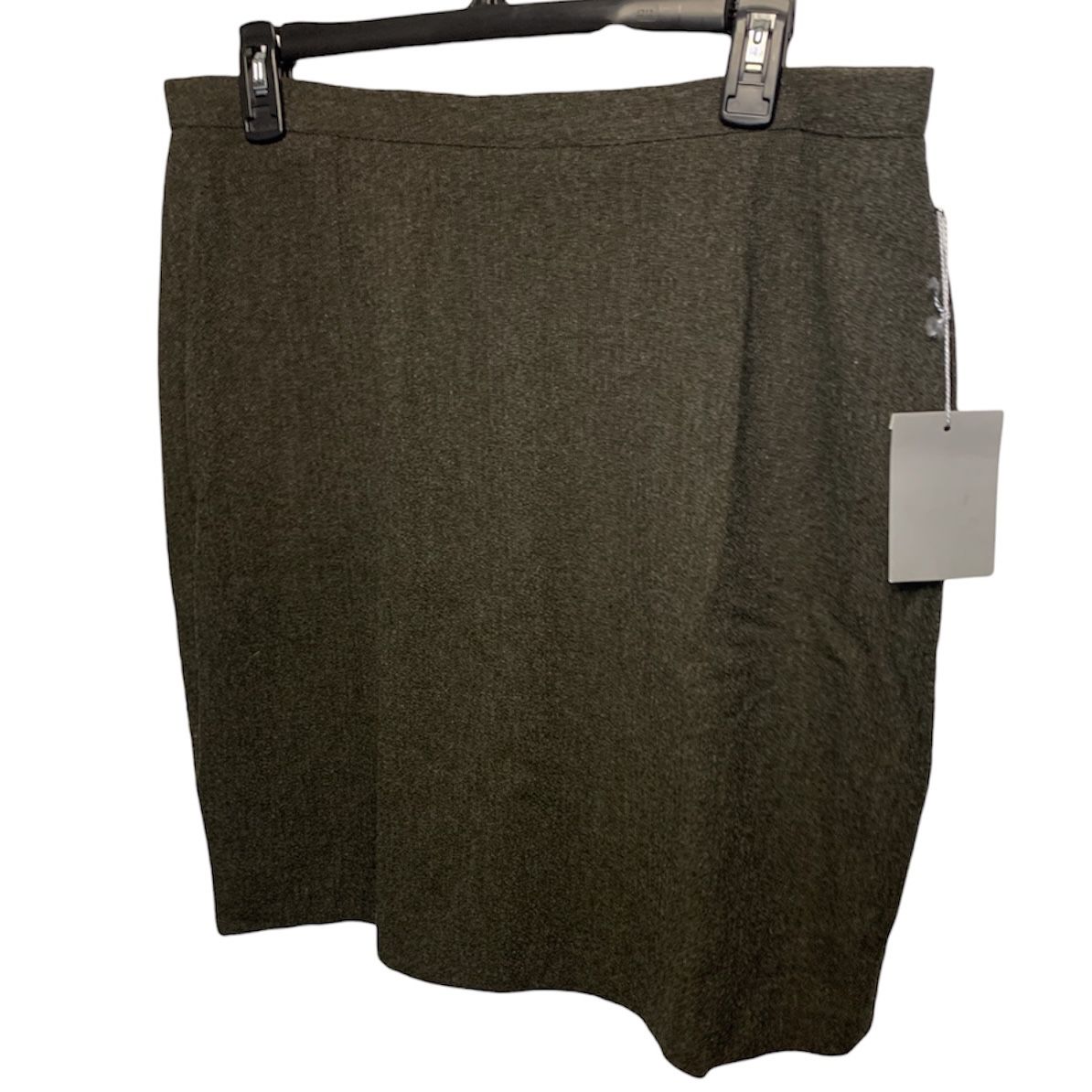 [Sz 16] NWT Touch Dark Gray Wool Blend Mini Pencil Skirt