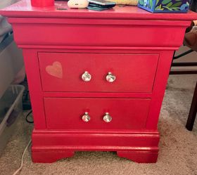 Hot Pink Glam Nightstand with Crystal Knobs