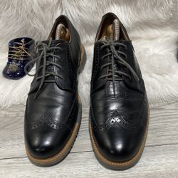 Cole Haan Grand OS Black Leather Wingtip Oxfords Dress Shoes C21825 11 M 