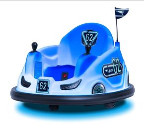 Flybar Glow Bumper Car 6V Battery Powered Ride On 1 MPH Blue 1 Each