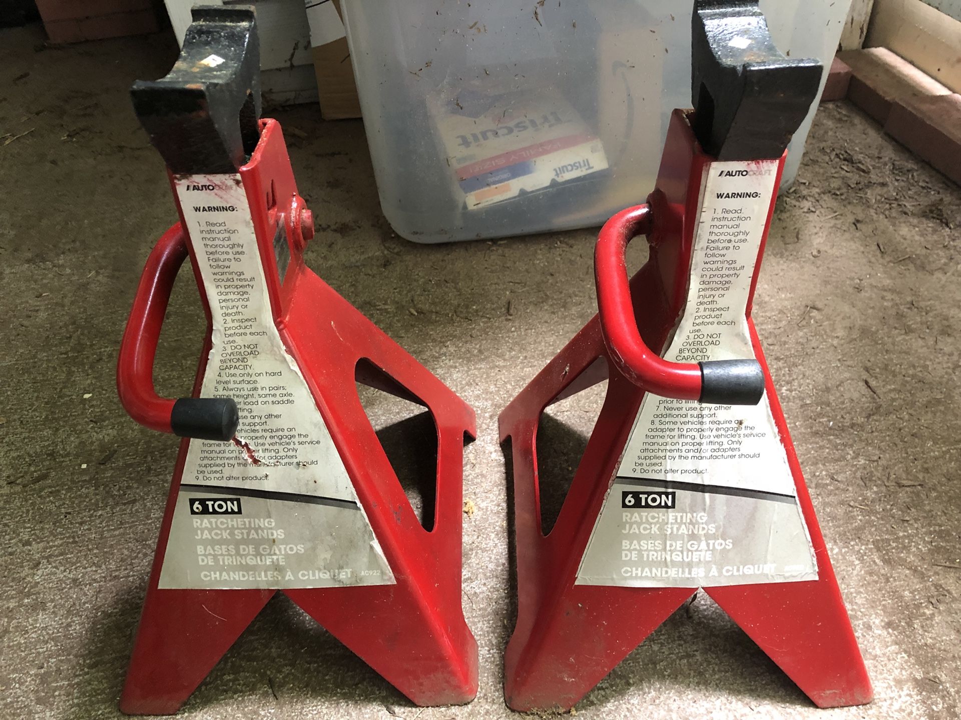 6 Ton Ratcheting Jack Stand Pair