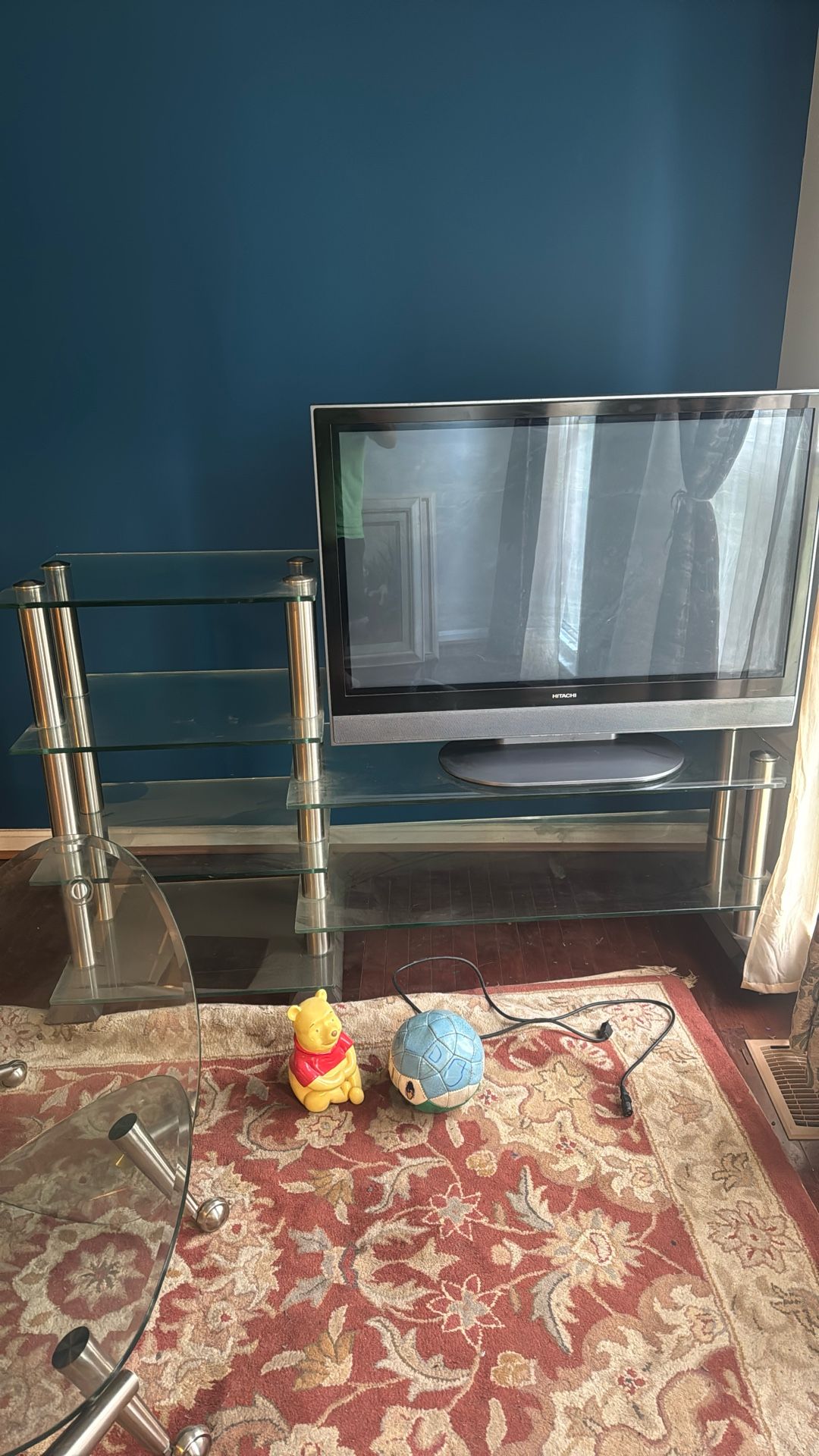 Glass Shelves TV Stand for TVs Set Coffee Table