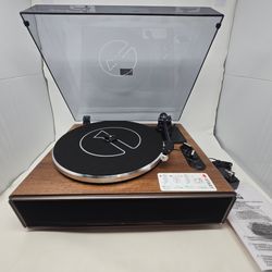 1 by ONE High Fidelity Belt-Drive Turntable with Built-In Speakers