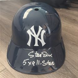 Steve Sax Yankees signed helmet