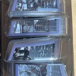 03-06 Chevrolet Silverado Avalanche LED DRL Headlights Luces Micas Calaveras Faros Faroles Focos Headlamps Chevy