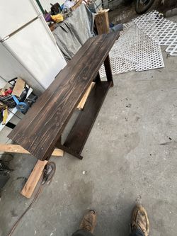 wooden workshop table
