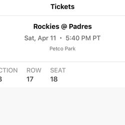 San Diego Padres Ticket 