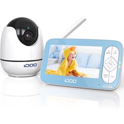 iDOO Baby Monitor with Camera and Audio, Video Baby Monitor no WiFi with Night Vision, 720P 5" HD Color Display,