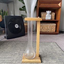Flower Vase With Wooden Stand
