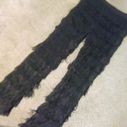Sexy Black Fringed Pants Size Medium
