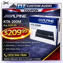 Alpine KTA-200M Compact Power Amplifier Mono Subwoofer System 400 Watts Max 🚨 Payment Options Available 🚨 No Credit Needed 🚨 