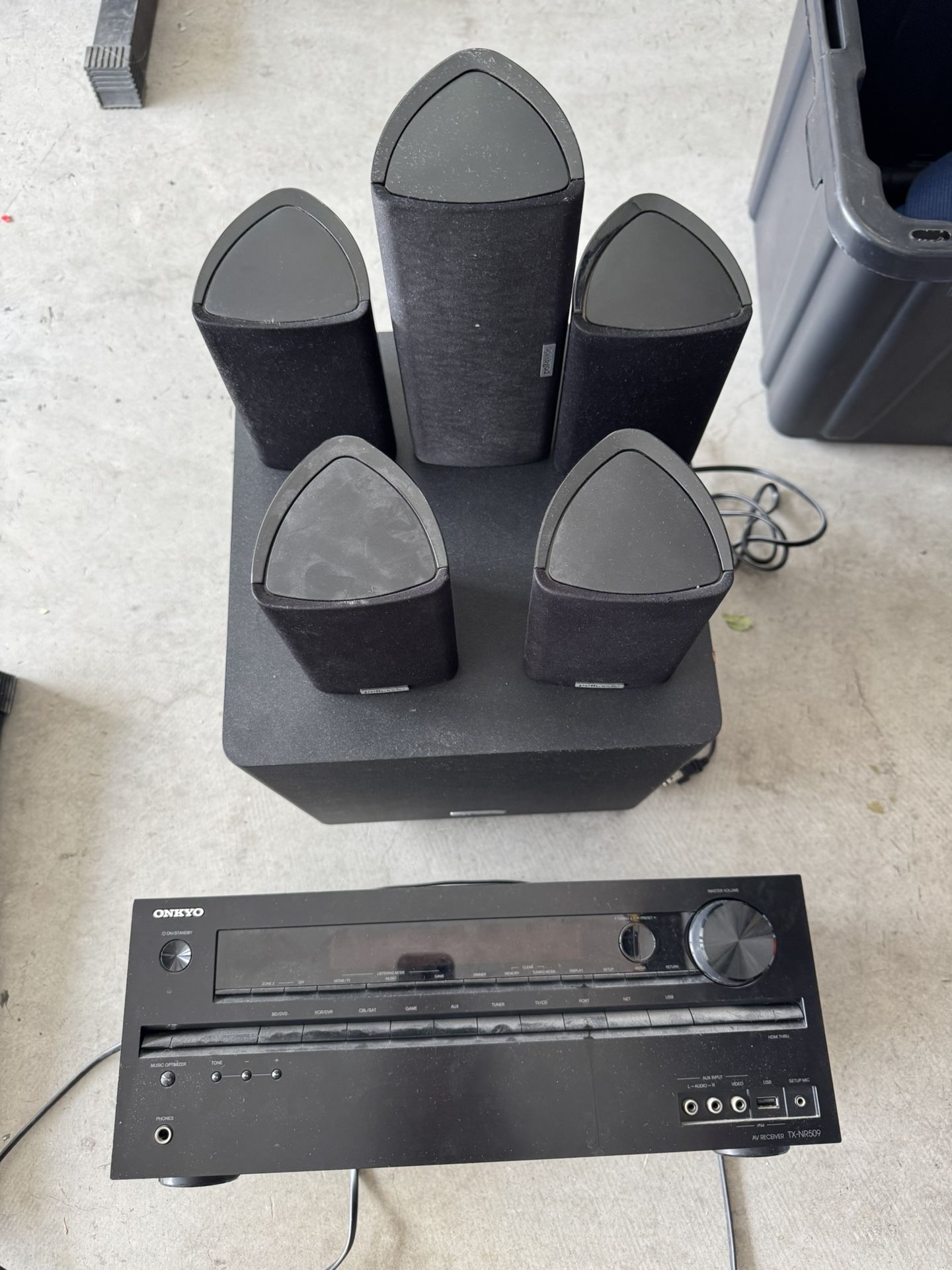 Onkyo Tx-NR509 And Polk Audio Speakers And Sub Woofer