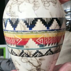 Native American INDIAN vase. W/horse Hair