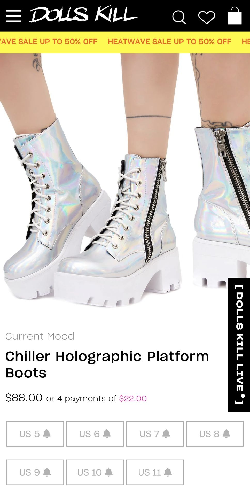 Chiller holographic hotsell platform boots