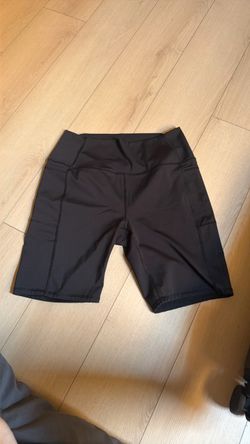 Black High-Waist Biker Shorts with Pockets