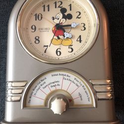 Mickey Mouse Vintage Seiko Quartz Sing-Along Musical Alarm Clock Jukebox *Read*