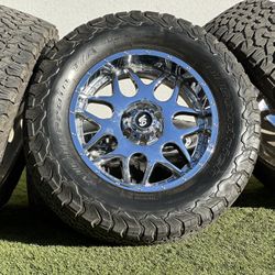Chrome 20” Chevy Silverado Wheels Sierra GMC Yukon rims 6 lug 325/60R20 BFG tires A/T Dodge Ram