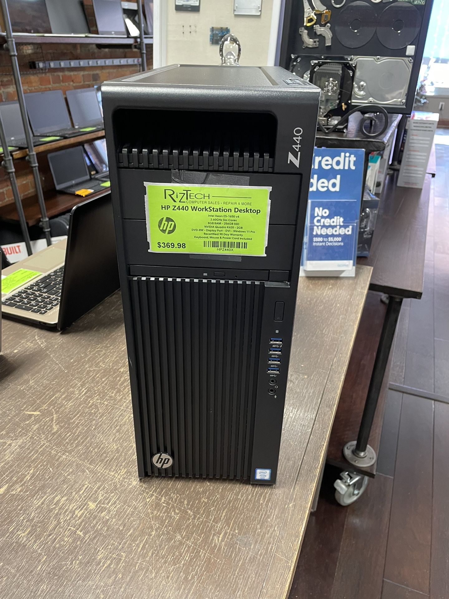 HP Z440 Workstation Desktop Xeon E5 3.60GHz Six Core 8GB RAM 256GB SSD DVD-RW Windows 11 Pro