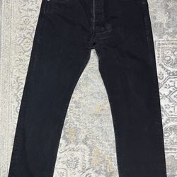 Levi's 501 Button Fly Black Jeans Men's Size 36x34  