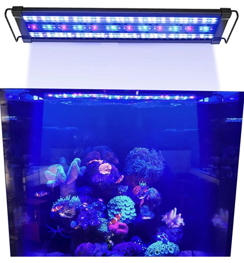 LUXCARE 25W Saltwater Aquarium Light with Full Spectrum LED, Exclusive Reef Coral Light Spectrum for 18-24 inches Marine Nano Fish Tank，Dim Dual Chann