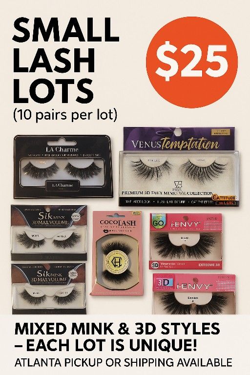 Small Lash Lot ( 10 Pairs Per Lot) Mixed Brands