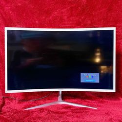 Samsung C32F397FWN 32” Curved LED Monitor 1080p HDMI DisplayPort White Tested