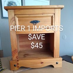 PIER 1 IMPORTS RUSTIC NIGHTSTAND/END TABLE.  THIS NIGHT STAND / END TABLE IS IN EXCELLENT CONDITION!  VERY NICE SOLID PIECE!! 