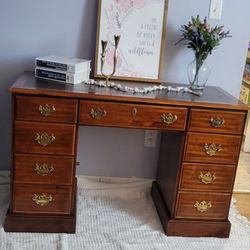 Mahogany Desk With A Top Leather 