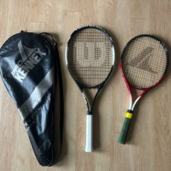 2 Tennis Racquets + Case