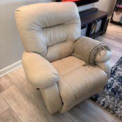 Leather Chair Swivel Recliner In Good Condition