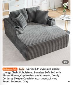 64" Oversized Chaise Lounge Chair
