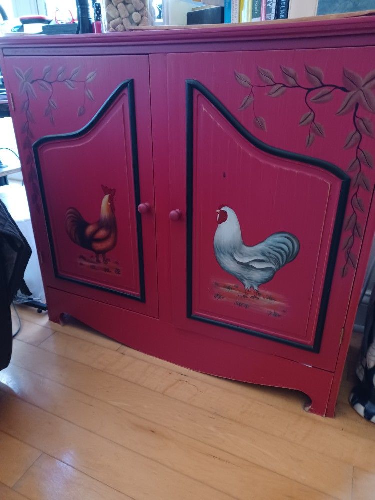 Decorative Chicken Accent Cabinet
