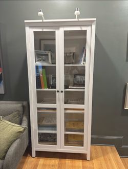 Pair of IKEA Hemnes Glassdoor Bookcases