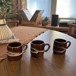 Set of 3 Handmade Small Ceramic Mugs 