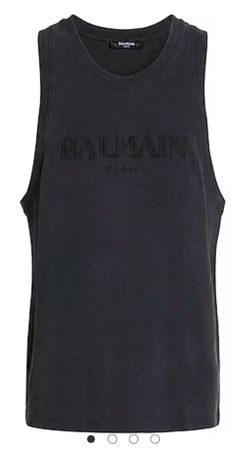 Balmain Black Embossed Logo Tank