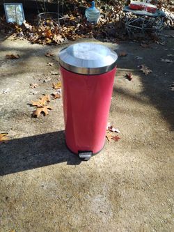 Red Wastebasket 