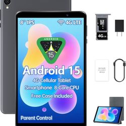 NEW - Tablet Android-15 with Sim Card Slot and Protective Case